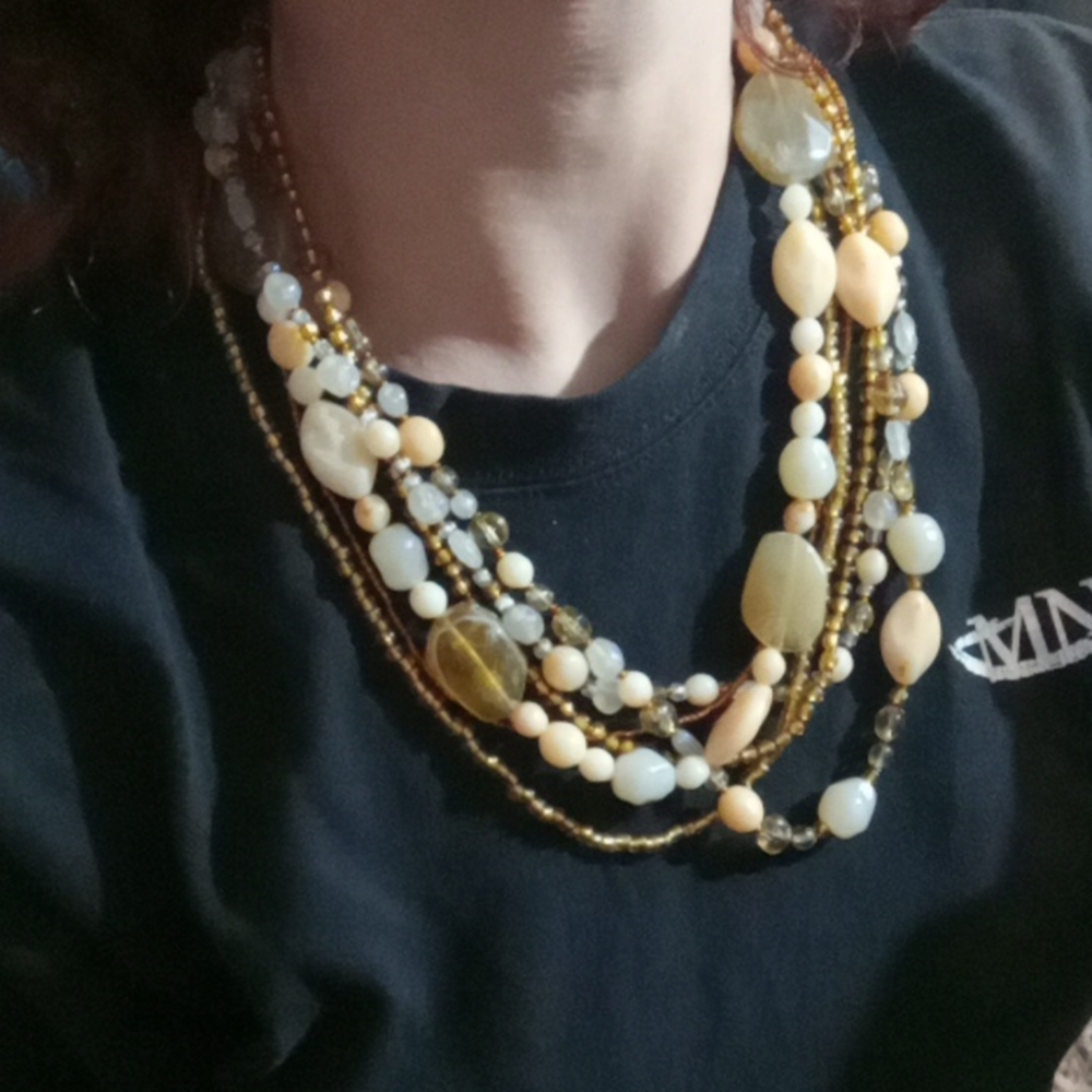 Layered headed necklace handmade
